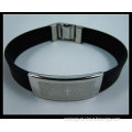 Black Leather Catholic Bracelet